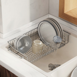 Égouttoir de cuisine extensible en acier inoxydable 304, panier de vidange, égouttoir à légumes, égouttoir à vaisselle - Product Image 1
