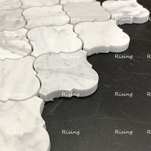 Ubin dinding lantai alami, lentera Arabesque Modern mosaik Carrara batu marmer putih 10mm dipoles dapur kamar mandi luar ruangan - Product Image 2