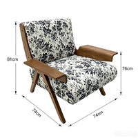 Fauteuil portable de luxe en bois massif de style Mid-Century Modern, chaise de designer française pour salon, chambre, hôtel, villa