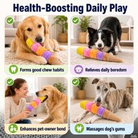 Jouet couineur pour chien en peluche en forme de cornets de glace empilés, long jouet interactif à tirer