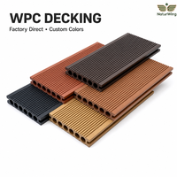 Plancher composite en bois creux double face pour terrasse extérieure, étanche, pour cour et villa, ODM OEM