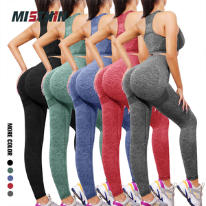 En gros <span class=keywords><strong>Ensemble</strong></span> de leggings de <span class=keywords><strong>sport</strong></span> pour femmes, taille haute, sans couture, effet <span class=keywords><strong>push</strong></span>-<span class=keywords><strong>up</strong></span> et rehausseur de fessier, pour fitness, gym et yoga - Product Image 1