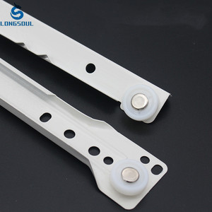 Trắng Tùy Chỉnh Giá Rẻ Kinh Tế Loại Bột Nylon Con Lăn Đường Sắt Câm Hai Phần Ngăn Kéo Tường Tủ Trượt Đường Sắt - Product Image 5