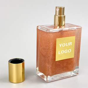 MLM Gold Cap Shimmer Body Oil Water-Based Cylinder Bottle Nourishing Brightening smooth <b>texture</b> makeup body oil cosmetic oil - Product Image 4