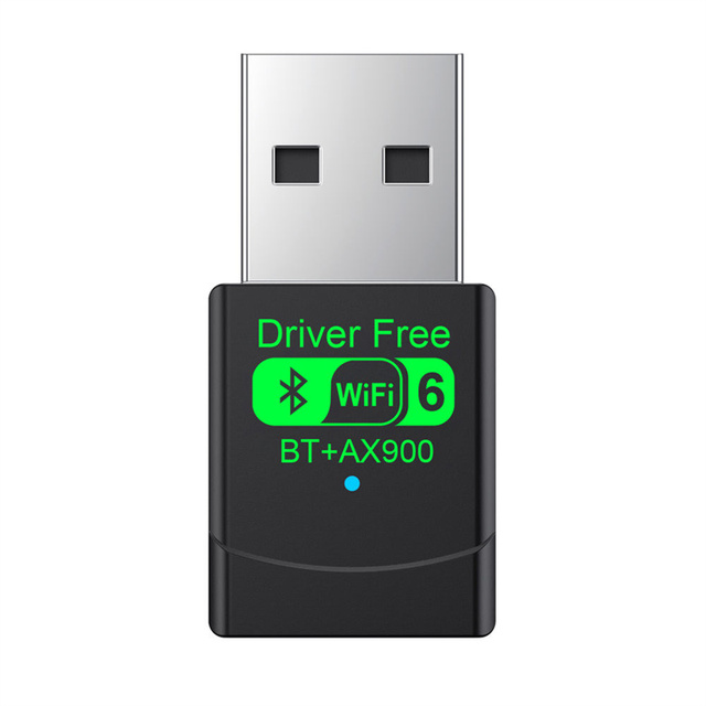USB WiFi 6 Adapter for PC Desktop & Laptop 900Mbps Dual Band 2.4/5GHz with Bluetooth 5.3 Nano Size Plug & Play