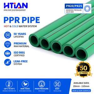 Tubo PPR Verde PN12.5 20mm-63mm <span class=keywords><strong>per</strong></span> Impianti Idraulici - Product Image 1