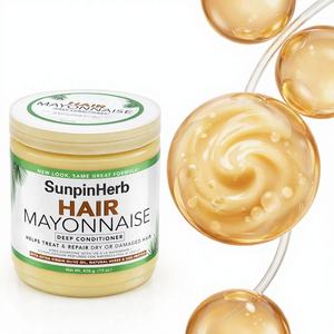 Crème capillaire bio premium hydratante en profondeur à l'huile d'olive et aux protéines pour cheveux secs/dommagés - Nourrissante et réparatrice anti-casse - Product Image 1