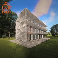 Construction de dortoirs, camps, salles de classe, bureaux, chambres et salons modernes préfabriqués en panneaux sandwich à 3 étages, démontables