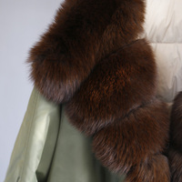 Neu entwickelte Frauen Winter Single Breasted Puffy Winter jacke mit Pocket Fur Puffer Coat mit Big Real Fox Pelz kragen