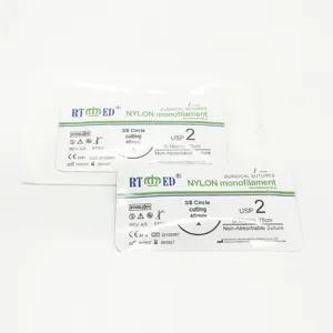 Medical suppliers Non-absorbable sutures surgical needles with Soft Nylon thread Monofilament thread