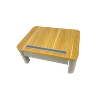 Meja Komputer Desain Modern dengan Bahan ABS+MDF yang Tahan Lama, Tinggi Dapat Disesuaikan 7-14.5cm, Dilengkapi Penyimpanan dan Dudukan Monitor yang Dapat Diperpanjang