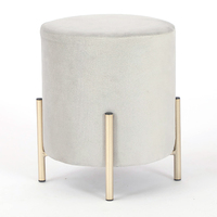 Tabouret de table en velours doré rond, mobilier de salon, chaise en métal