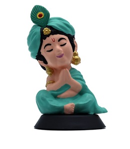 Hand-Painted Lord Krishna Idol (Natural Finish) Spiritual Decorative Showpiece for <b>Home</b> <b>Temple</b> Office Desk, Car Dashboard & Gift - Product Image 1