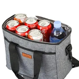12罐可乐冷却器袋宽开可重复使用的饭盒手提袋热餐盒，带可调节肩带