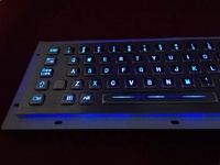 LED lampu latar USB mekanik industri kios Keyboard besi tahan karat berkabel logam dengan Trackball PC - 800TB 87 tombol