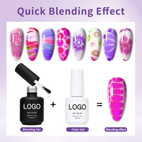 Vernis à ongles gel auto-nivelant à séchage rapide et effet blooming, sans HEMA, à faible odeur, non irritant, marque privée
