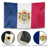 Drapeau historique du Second Empire français (Napoléon III) 3x5 pieds, bannière en polyester double face pour événements