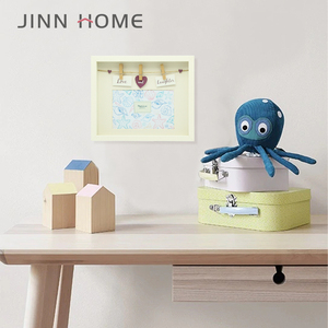 Jinnhome LED ánh sáng ảnh cắt dán khung dây kẹp quần áo 15*15 treo tường LED ánh sáng gỗ khung hình với Linen Rope - Product Image 6