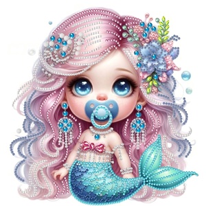 XIXI Kit de Peinture Diamant DIY Personnalisé de Haute Qualité 30x30CM Forme Irrégulière Acrylique Sans Cadre Fille Animal Américain Mural - Product Image 5