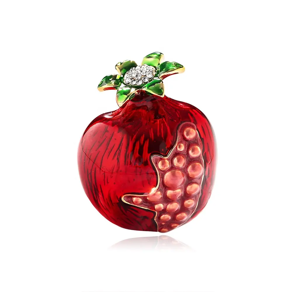 Free Shipping best fashion brooches enamel pomegranate for christmas gift rhinestone enamel fruits brooch pin