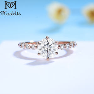 Anillo de Oro Rosa de 10K Kuololit 585 Personalizado para Mujer, Anillo de Plata Sólida 925 con Moissanita Ovalada de 1.5CT y Banda de Eternidad a Juego - Product Image 6