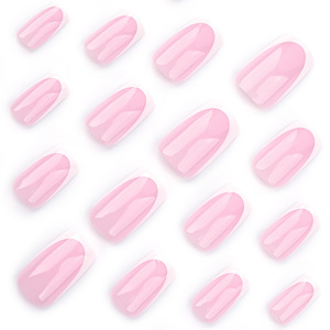 <span class=keywords><strong>Faux</strong></span> ongles personnalisables en ABS certifiés CE, forme cercueil française, courts, motif rose, réutilisables, à presser, pour fête nuptiale - Product Image 3
