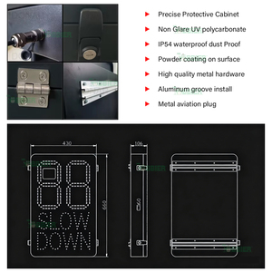 Señal de Advertencia de Seguridad Vial LED con <span class=keywords><strong>Radar</strong></span> de Medición de Velocidad, Personalizable, de Aluminio, Solar, Impermeable IP54 - Product Image 3