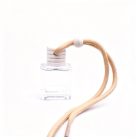 Bouteille diffuseur carrée en verre de 12 ml avec bouchon en bois, flacon vide pour parfum de voiture avec cordon pour l'emballage - Vente en gros