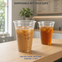 Gobelet en plastique jetable avec logo personnalisé, impression de logo personnalisée, gobelet en PET transparent de 16 oz avec couvercle pour boissons froides, thé à bulles Boba