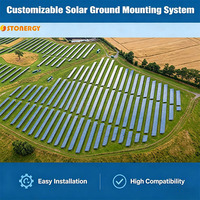 Kit de montage au sol pour panneaux solaires personnalisés, support de module photovoltaïque encadré, support de montage en aluminium, installation au sol