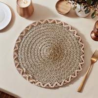 Set de table rond ajouré, lavable, style nordique créatif, anti-brûlure, isolant thermique, couleur unie, pour la maison