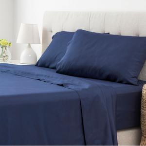 Juego de ropa de cama de cuatro piezas de color sólido americano europeo Sábanas ajustables transfronterizas Cubierta protectora Cama individual lavada - Product Image 2