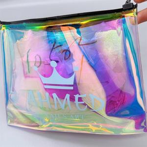 Bolsa de Mano Deportiva de Moda, Holográfica, de PVC, Transparente, con Cierre Láser, Iridiscente, para Compras - Product Image 2