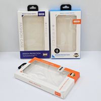 Boîte d'emballage portable pour téléphone avec pochettes imprimées personnalisées, fenêtre transparente et trou de suspension pour accessoires de téléphone portable