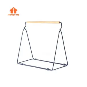 2024 Factory New Custom Hangers Racks Supplier Metal Wood Clothing Hanger Storage Stand Rack for Washing Machine Storage