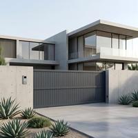 Portail coulissant vertical en aluminium, design moderne, thermolaqué, pour entrée de villa, maison, jardin, sécurité