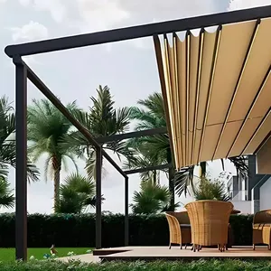 Oferta Limitada: Toldo Retráctil Motorizado con Control Remoto, Pérgola <span class=keywords><strong>de</strong></span> PVC con Revestimiento <span class=keywords><strong>de</strong></span> PA y Aleación <span class=keywords><strong>de</strong></span> Aluminio, <span class=keywords><strong>para</strong></span> Terraza, Jardín y Exteriores - Product Image 2