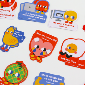 Pegatinas de dibujos animados bonitos personalizados vinilo impermeable troquelado estético Graffiti Animal pegatina para niños - Product Image 4