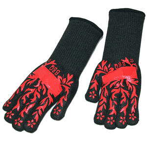 시웨이 XL 아라미드 코튼 실리콘 BBQ 그릴 장갑 열 저항 오븐 요리 주방 베이킹 흡연 안전 보호 EN388 - Product Image 6