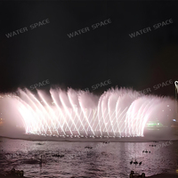 Mise à niveau du site urbain en bord de rivière : Fontaine dansante RGB à configuration symétrique avec formes d'eau variables pour spectacles nocturnes sur les lacs publics