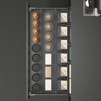 Tiroirs coulissants modernes et extensibles en aluminium écologique pour rangement d'épices de cuisine, avec fermeture amortie