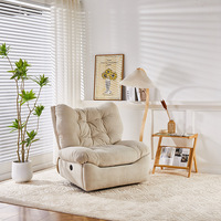 Fauteuil inclinable et pivotant intelligent électrique en tissu nuage, style capsule spatiale moderne, avec commande vocale, télécommande et port USB
