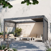Pergola rétractable en aluminium avec lames orientables et télécommande pour terrasse et jardin, toit imperméable, élégante