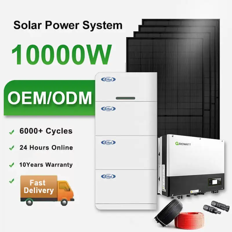 EITAIハウスソーラーパワーシステムHv10Kw 20Kw 30Kw 40Kw 50Kw15Kwリチウム電池付きハイブリッドソーラーパネルシステム