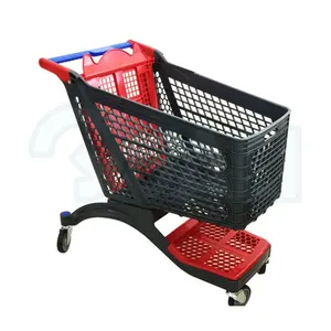 Carrello in plastica grigia con carrello rosso carrello in plastica con ruote carrello in plastica in polipropilene