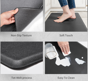 Tapis de cuisine anti-fatigue en PVC pour la maison, doux, rembourré, antidérapant, imperméable, lavable, avec fonction antidérapante - Product Image 2