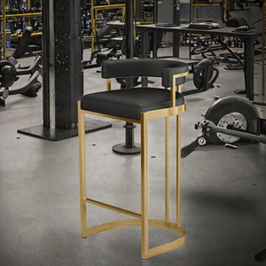 Contemporary Steady High Back Barstools Nordic Minimalist <b>Gym</b> Bar <b>Chairs</b> Commercial Metal Furniture - Product Image 2