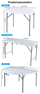 Giá Rẻ Bền Có Thể Gập Lại 10 Người 60 72 Inch Vòng 180 Cm Sự Kiện Nhựa Ngoài Trời Gấp Bảng - Product Image 2