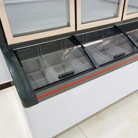 Vitrine Réfrigérée Commerciale pour Supermarché avec Porte Vitrée, Congélateur pour Légumes et Fruits, Réfrigérateur pour Crèmes Glacées, Unité Verticale