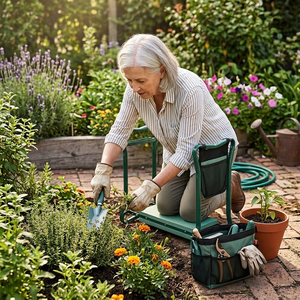 Sunsbuild Folding Garden Kneeler Seat, Ergonomic Rocking Gardening <b>Chair</b> with Comfortable Cushion for Weeding, Pruning & Outdoor - Product Image 5